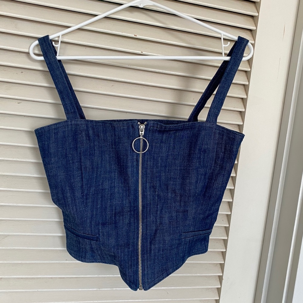 Stone Cold Fox Denim Corset Top